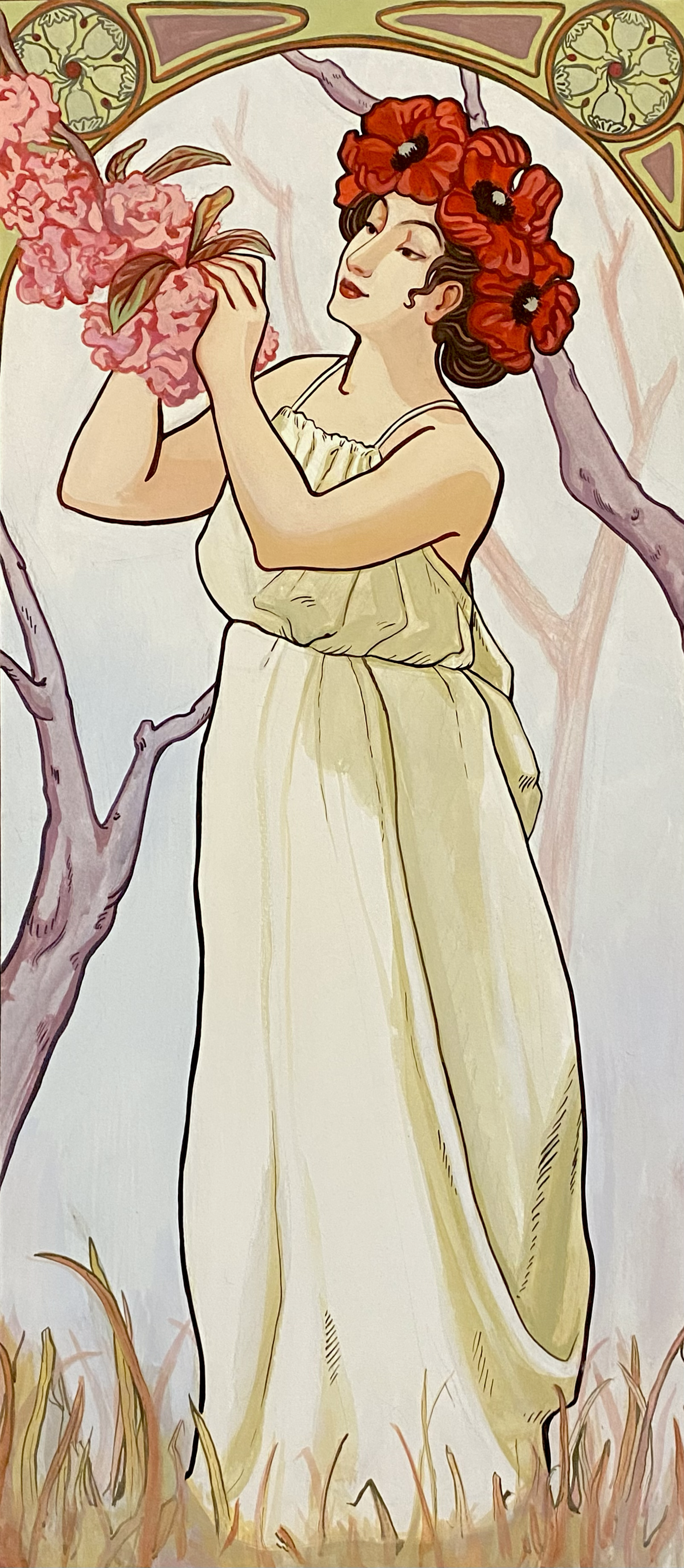 Spring, gouache on paper, 27 x 12", 2026