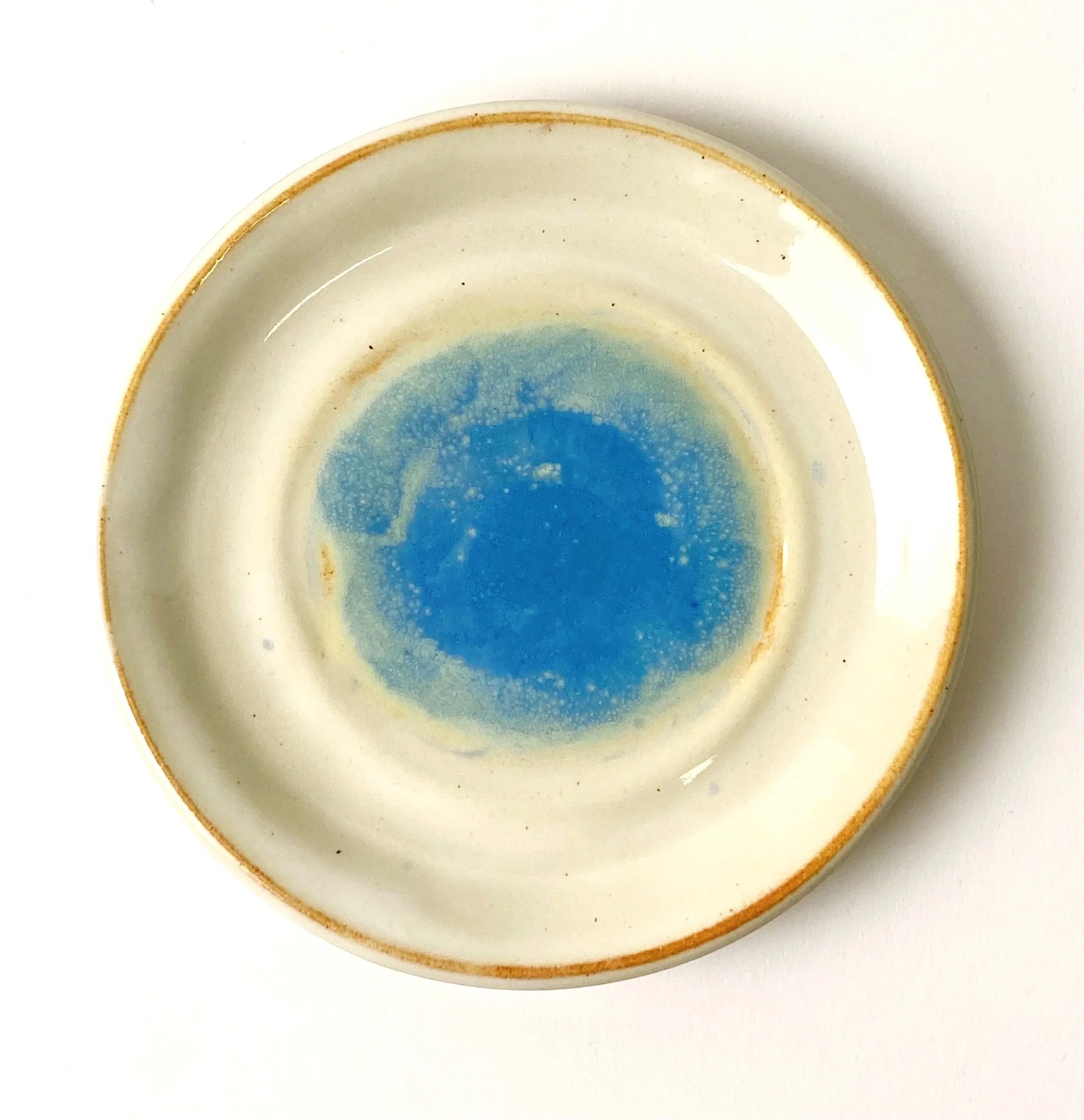5½" in width, B-mix clay, △5, tundra snowflake and shino, 2024