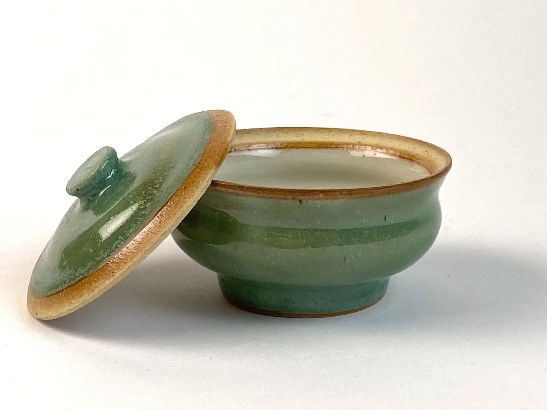 (Copy), 3½" in width, recycled clay, △5, shino over pinel and shino, 2026
