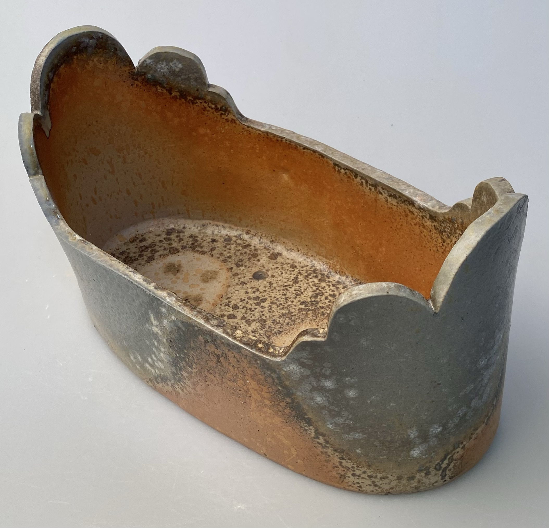  Planter, 11" in width, △10 woodfire, slip, 2025
