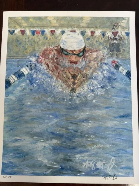 Lets Go! - Breast Stroke 21.5 x 17.5 inch gigclee.jpeg