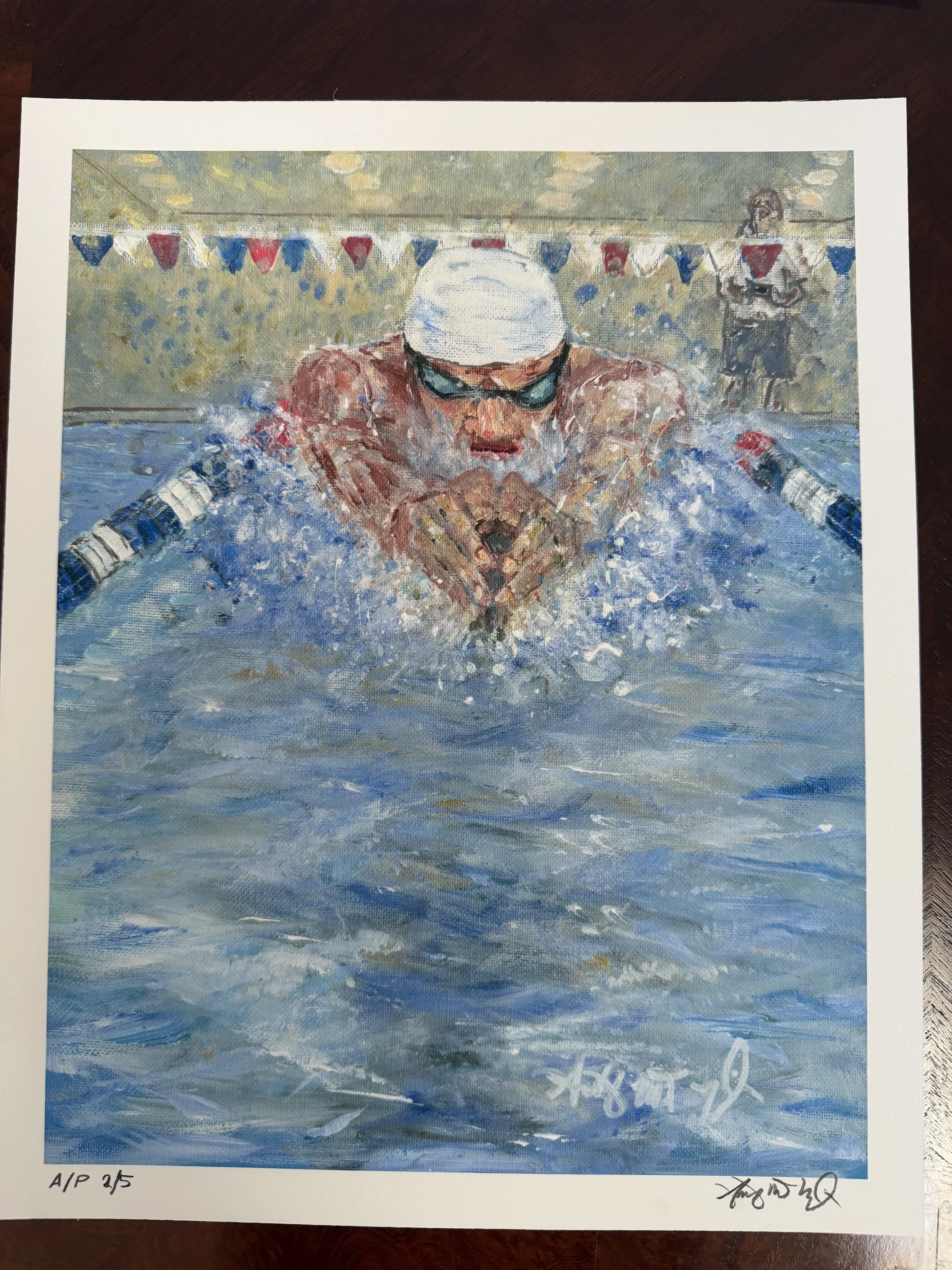 Lets Go! - Breast Stroke 15.5 x 12.5 inch gigclee.jpeg