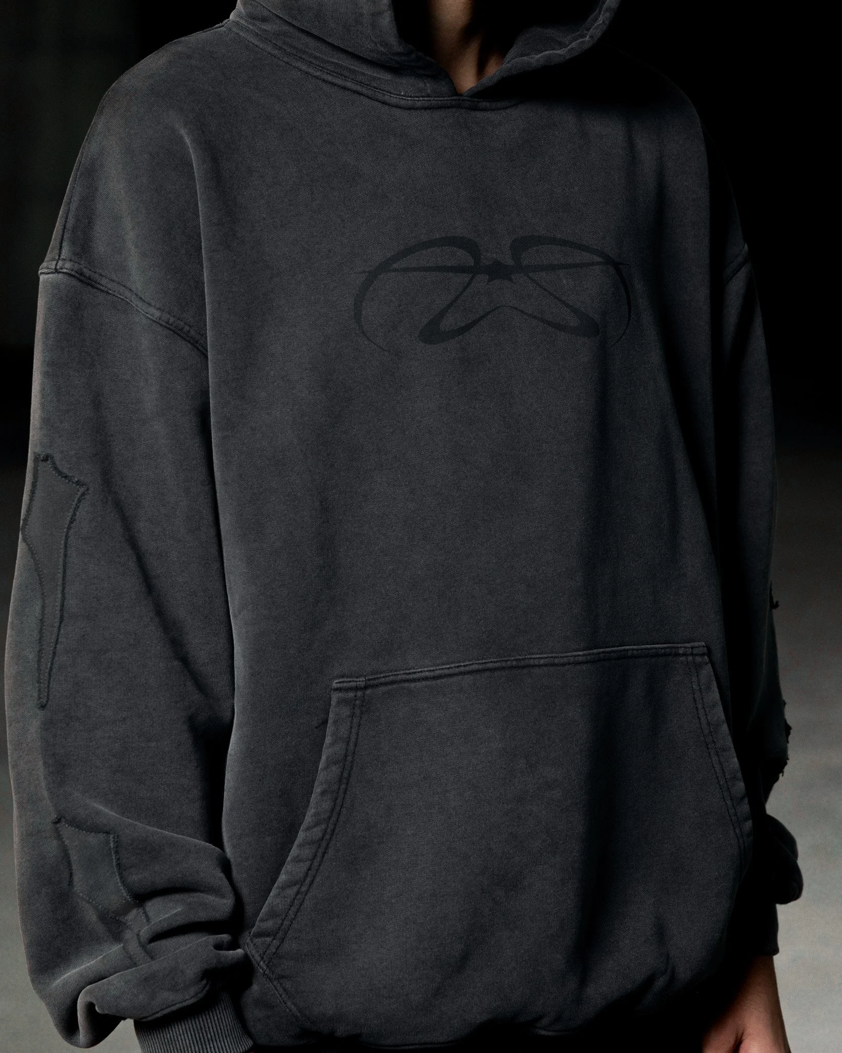 AETHER ASH GREY HOODIE - FRONT
