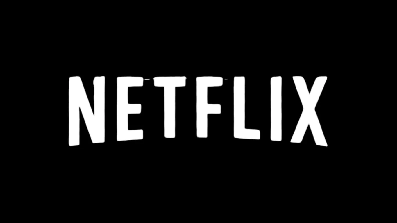 Black background with white text displaying the Netflix logo.