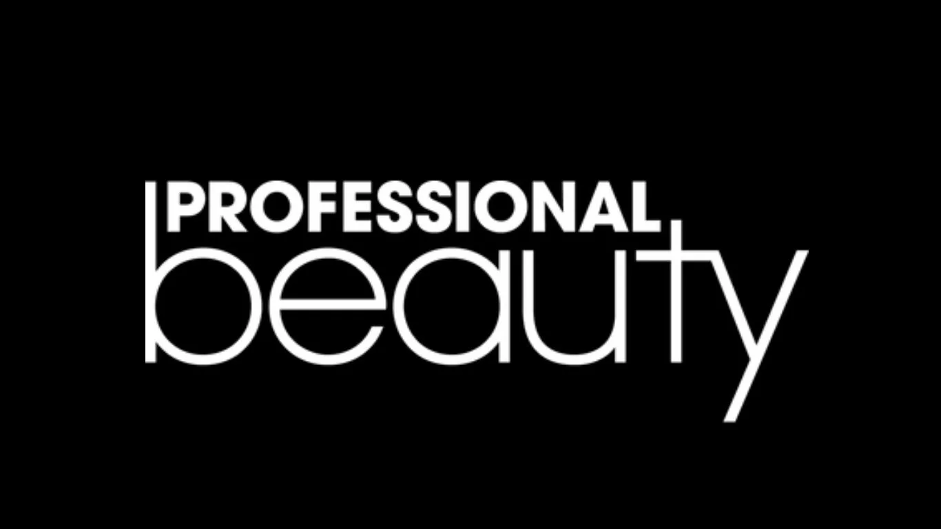 Text that reads 'Professional beauty' in white on a black background.