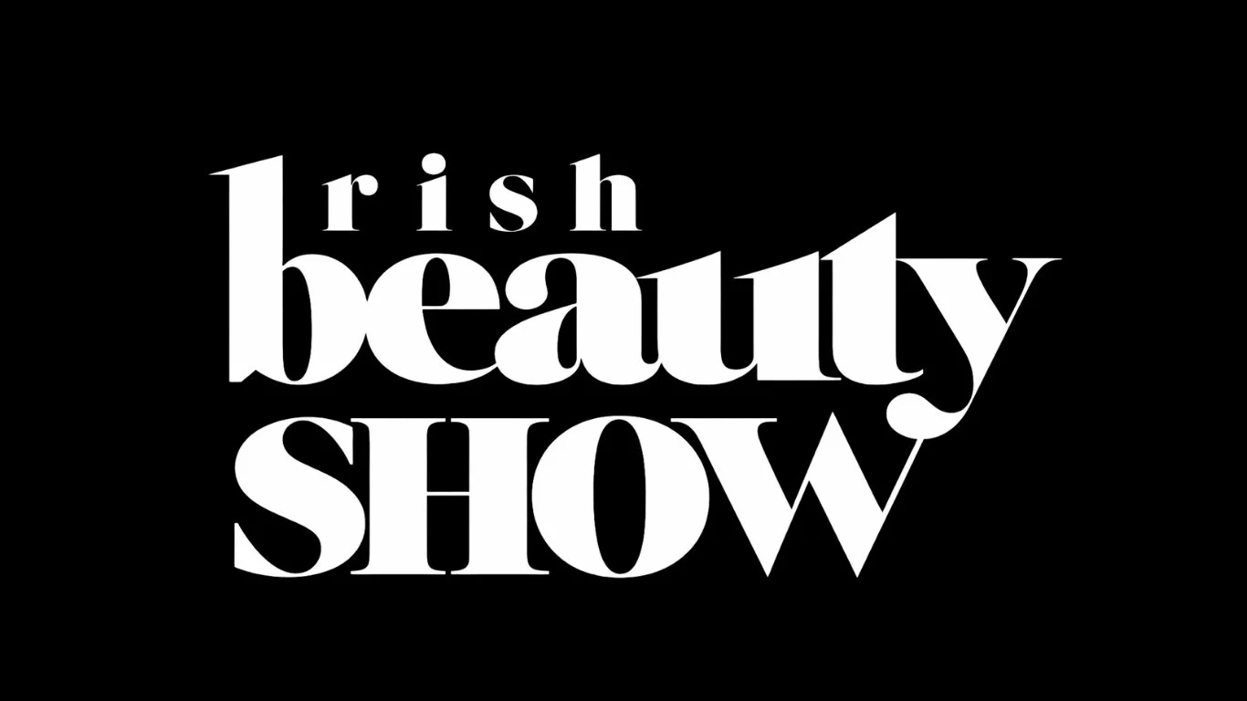 Graphic text reading 'Irish beauty SHOW' in bold, stylized white font on a black background.