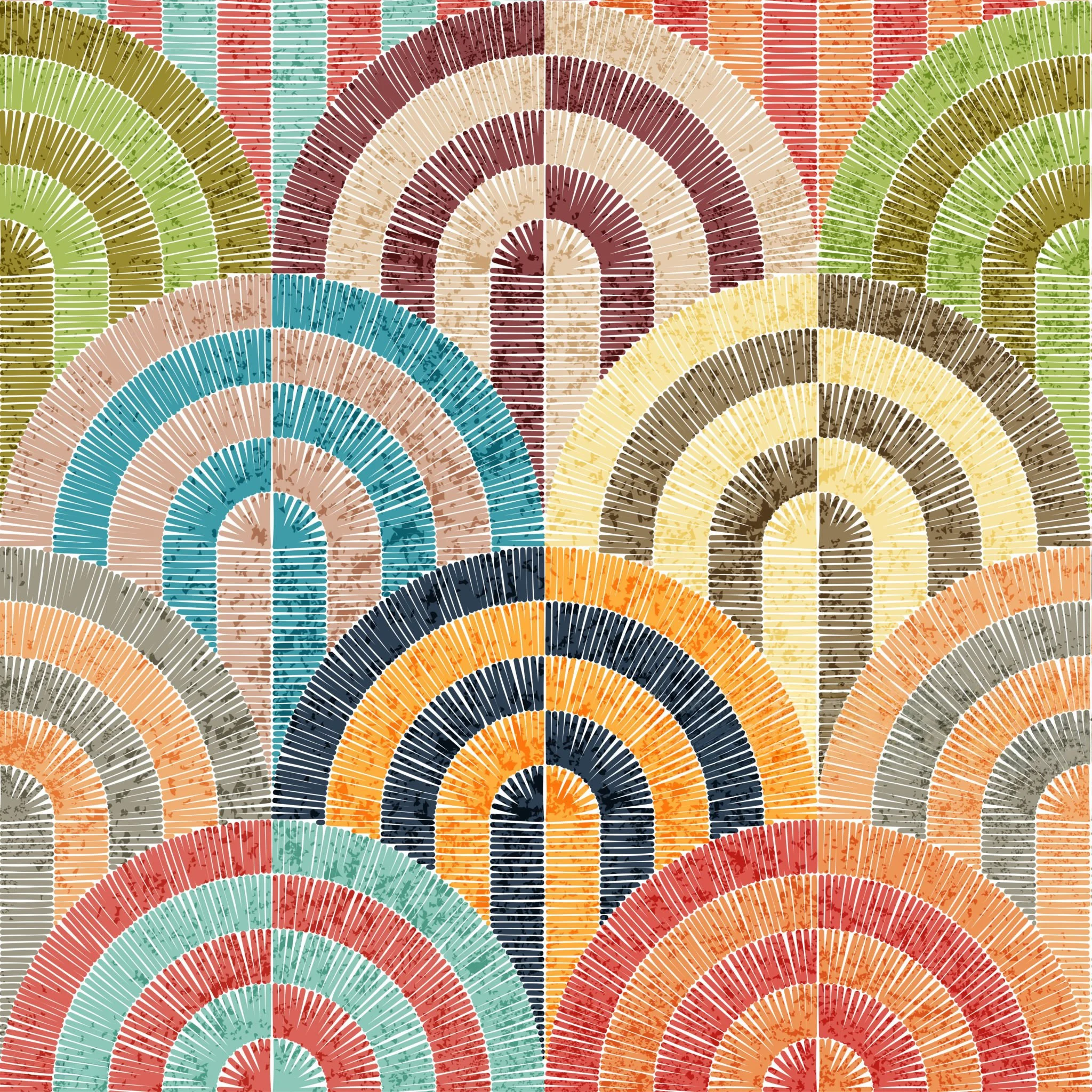 Abstract woven graphic suggestive of people in a group