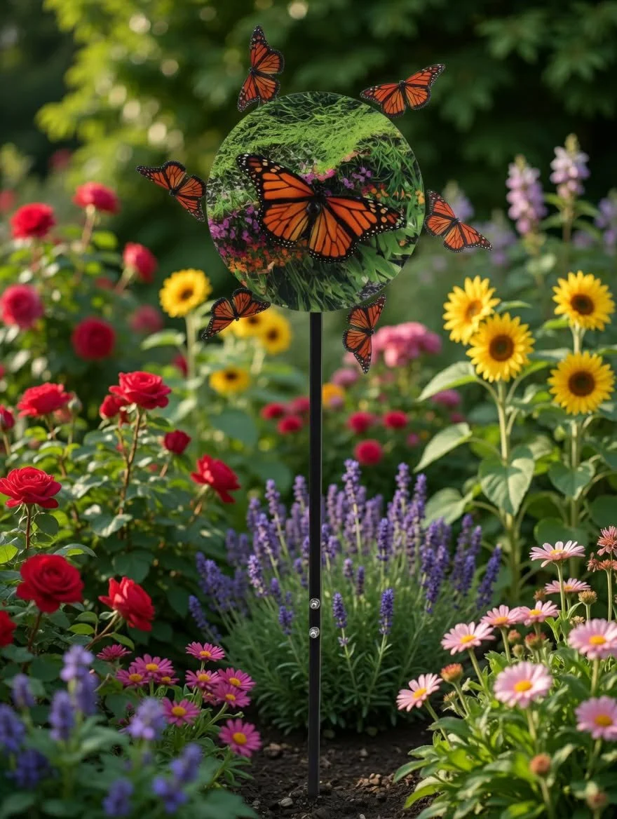 Butterfly Garden Steel Spinner