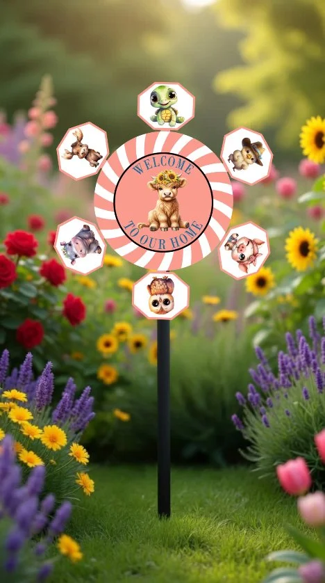 Farm Animal Steel Garden Spinner
