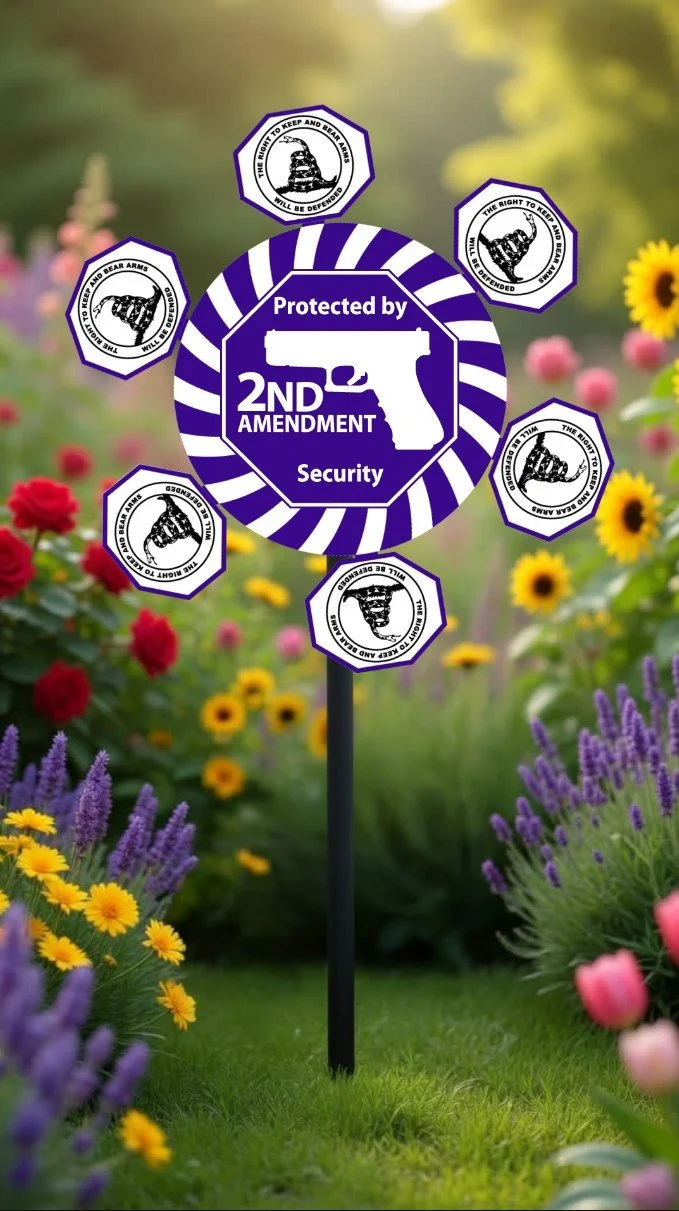 Protected by The Second Ammendment Garden Decor Steel Spinner