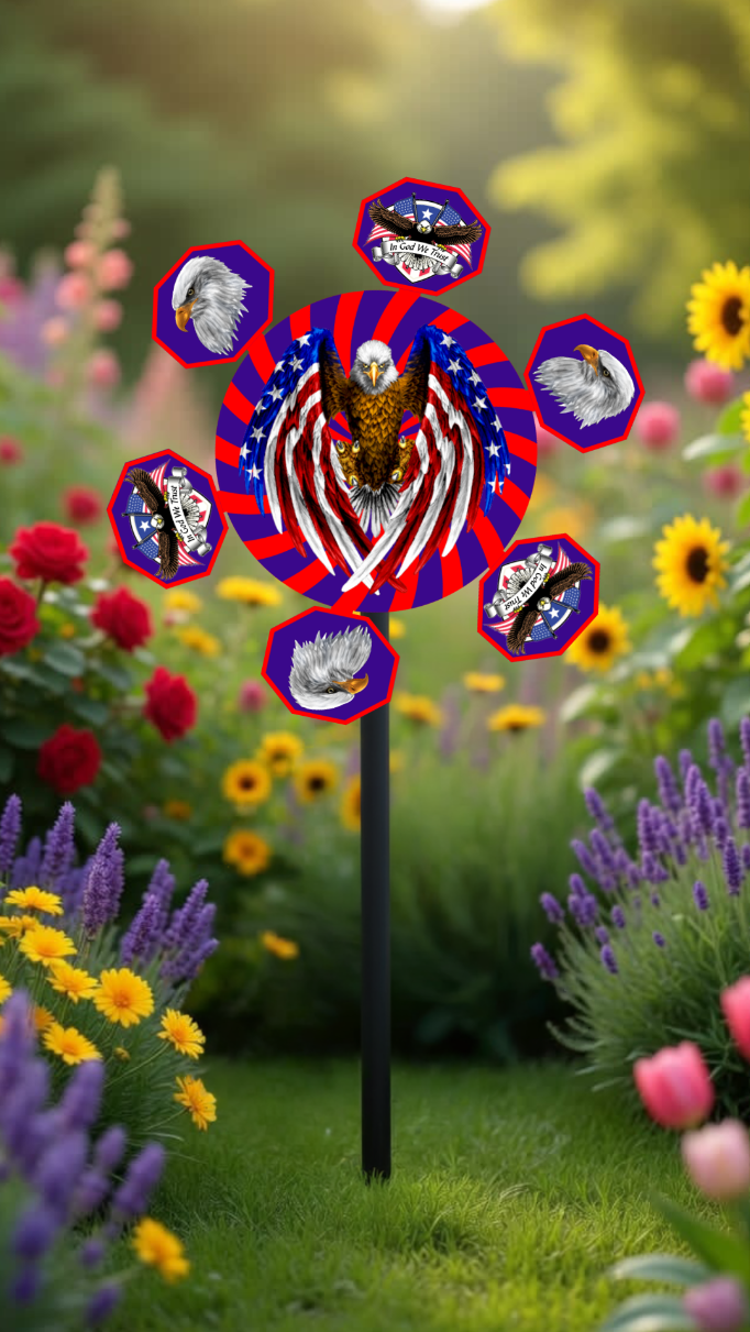 American Bald Eagle Garden Spinner Decor