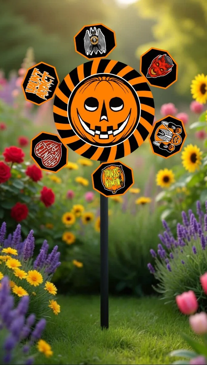 Halloween Outdoor Garden Decor Steel Spinner