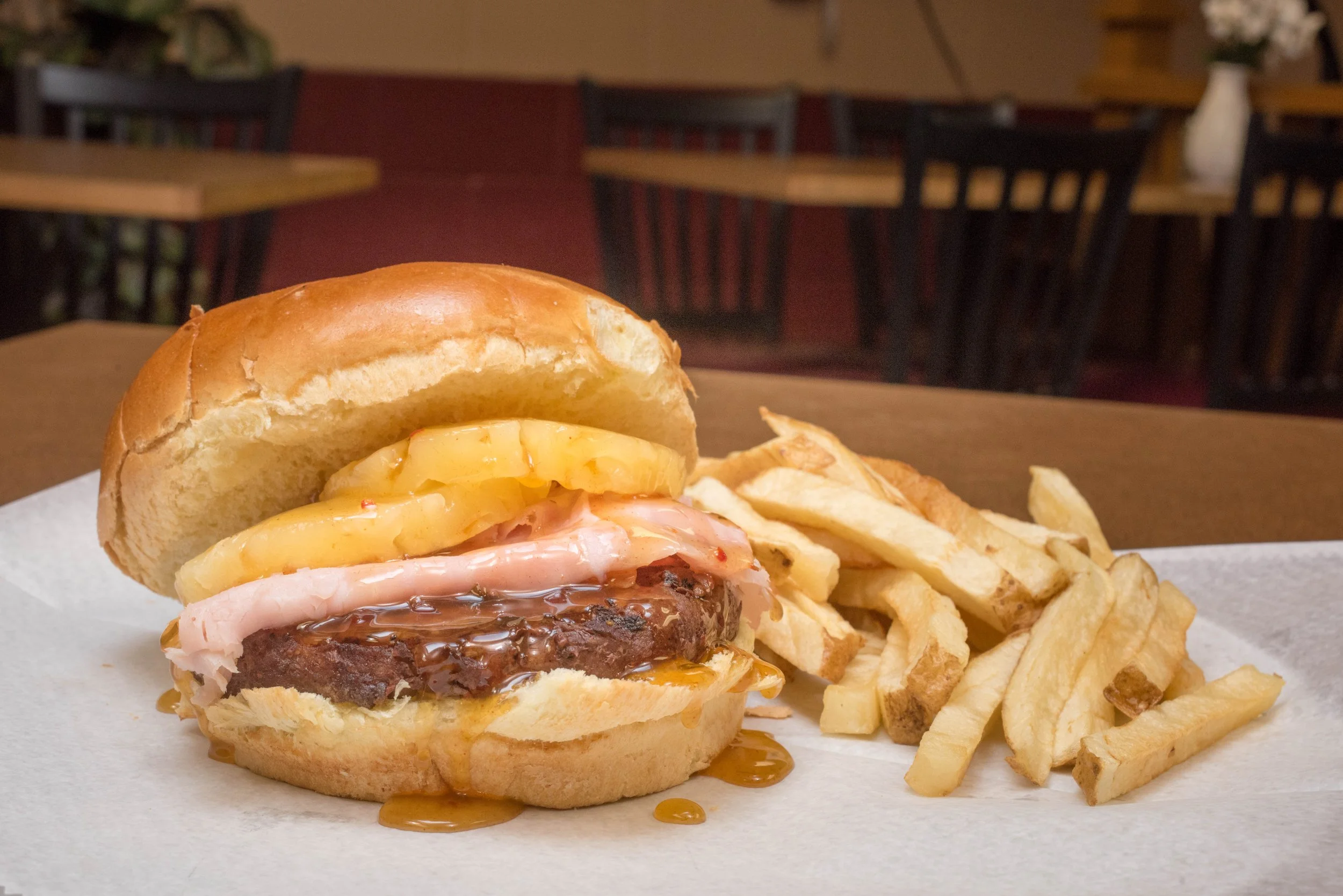 Cravings Deli Hawaiian Burger