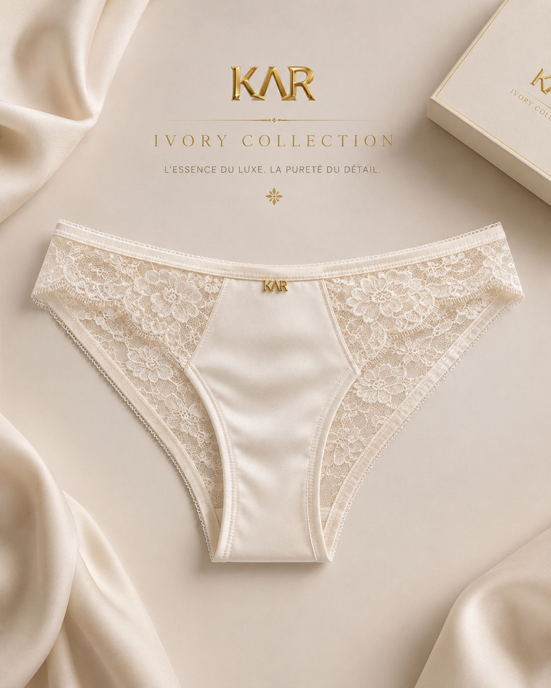 Culotte Satin & Dentelle Ivoire