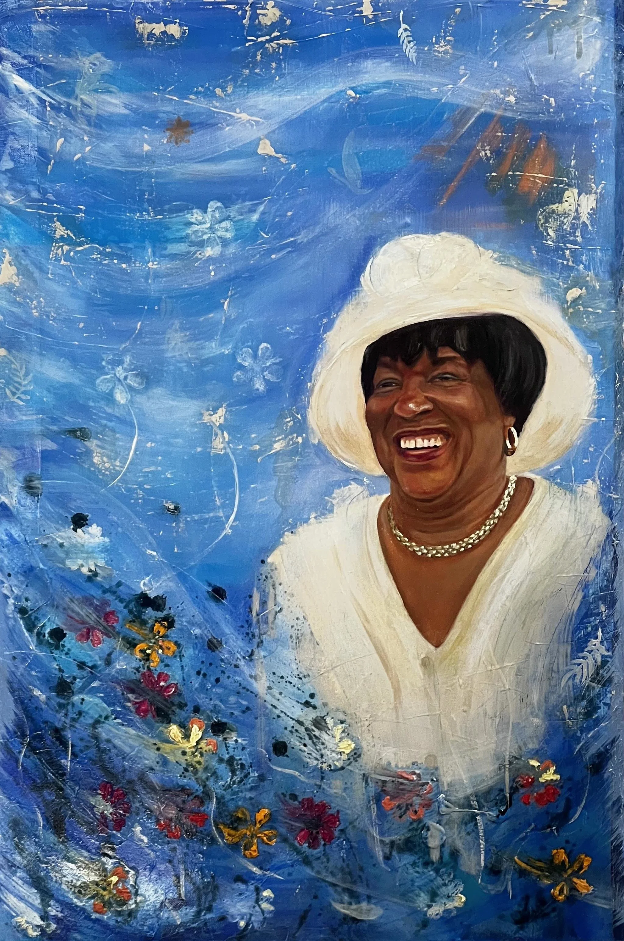 HONOURING EARMA: Acrylic and oil on canvas ( 61 x 91.5 cm )
