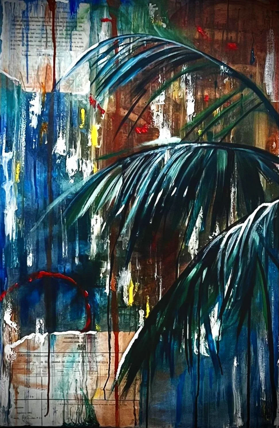 WINDRUSH BEGINNINGS: Mixed-media on canvas ( 61 x 91.5 cm )