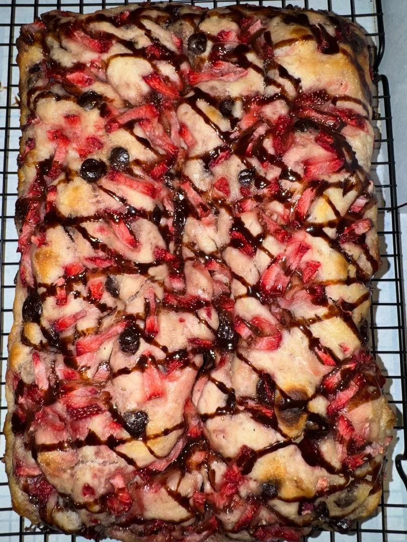 Strawberry Chocolate Chip Focaccia