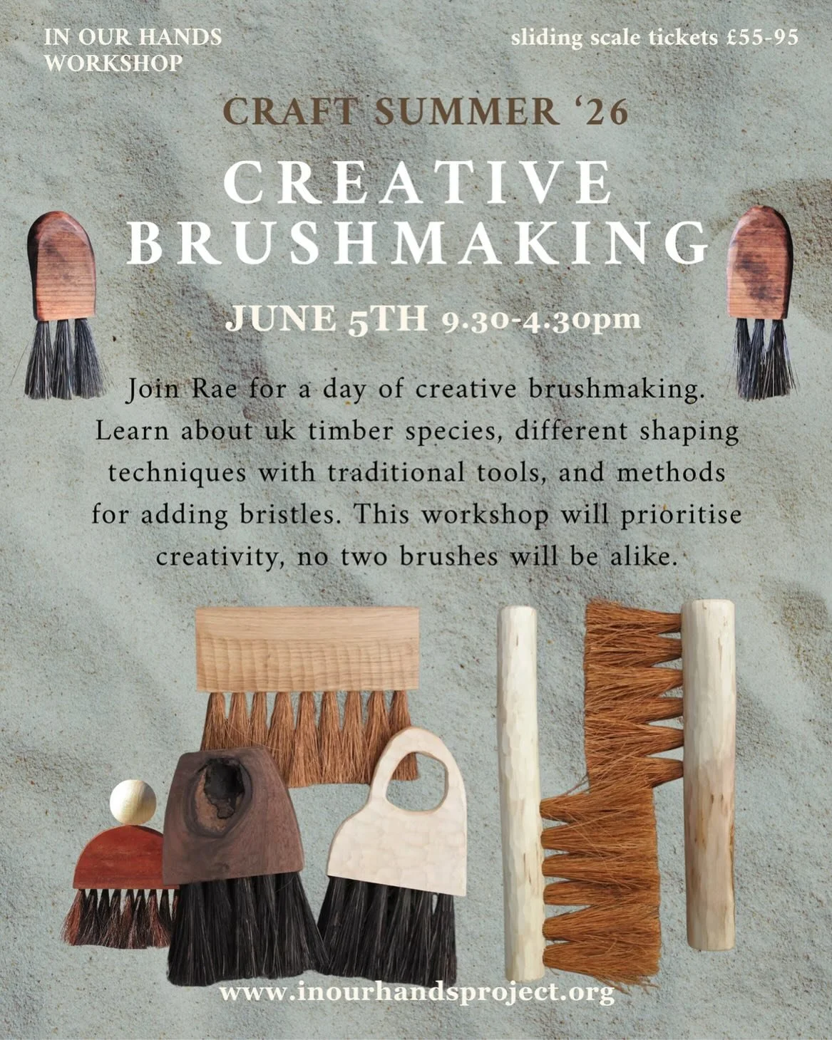Join our joinery tutor Rae to learn the age-old skill of brushmaking!

Brushmaking in the UK dates back to medieval times when artisans created brushes using natural materials like animal hair and wooden handles. These early brushes were primarily us