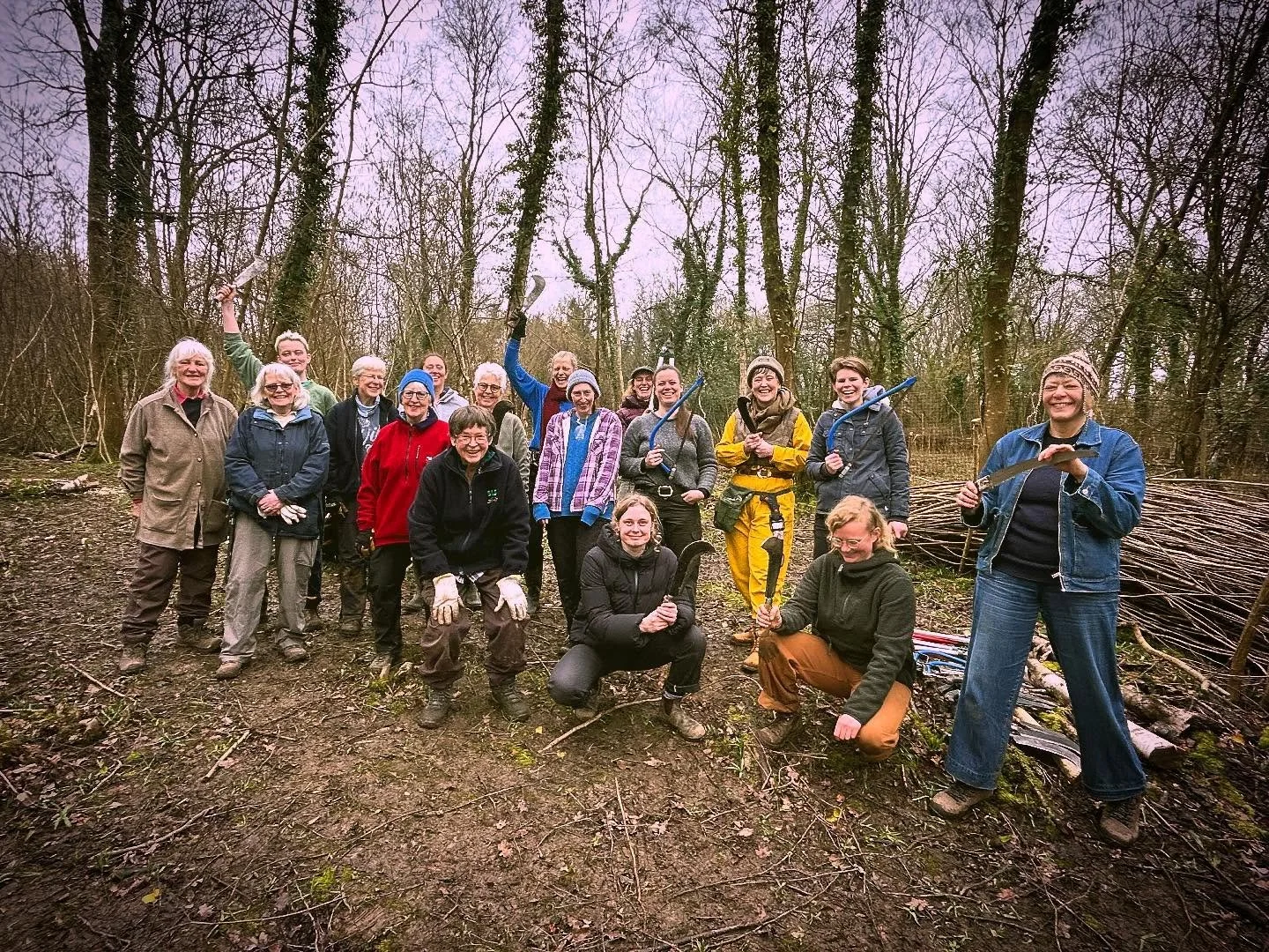 Just another sweet pic of our day coppicing in the woods. Such an intergenerational share of skills and passion!

🌳🌲🪾🍁🍂🍃

#coppicing #sustainableforestry #toolsforall #community #womenonthetools