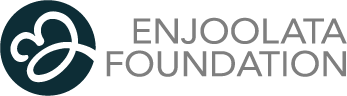 Enjolata Foundation logo with a stylized heart and infinity symbol in black.