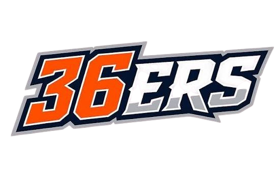 Sports team logo with the number 36 and the word 'Eagles' in stylized text. Johnstown 36ers Basketball team.