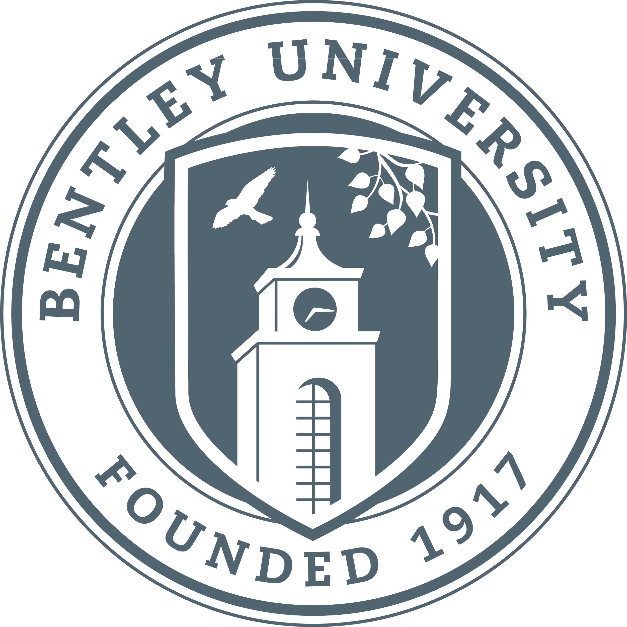 Close-up of a circular emblem of the Ivy League university, Yale University, with an eagle, olive branches, and Latin inscriptions.