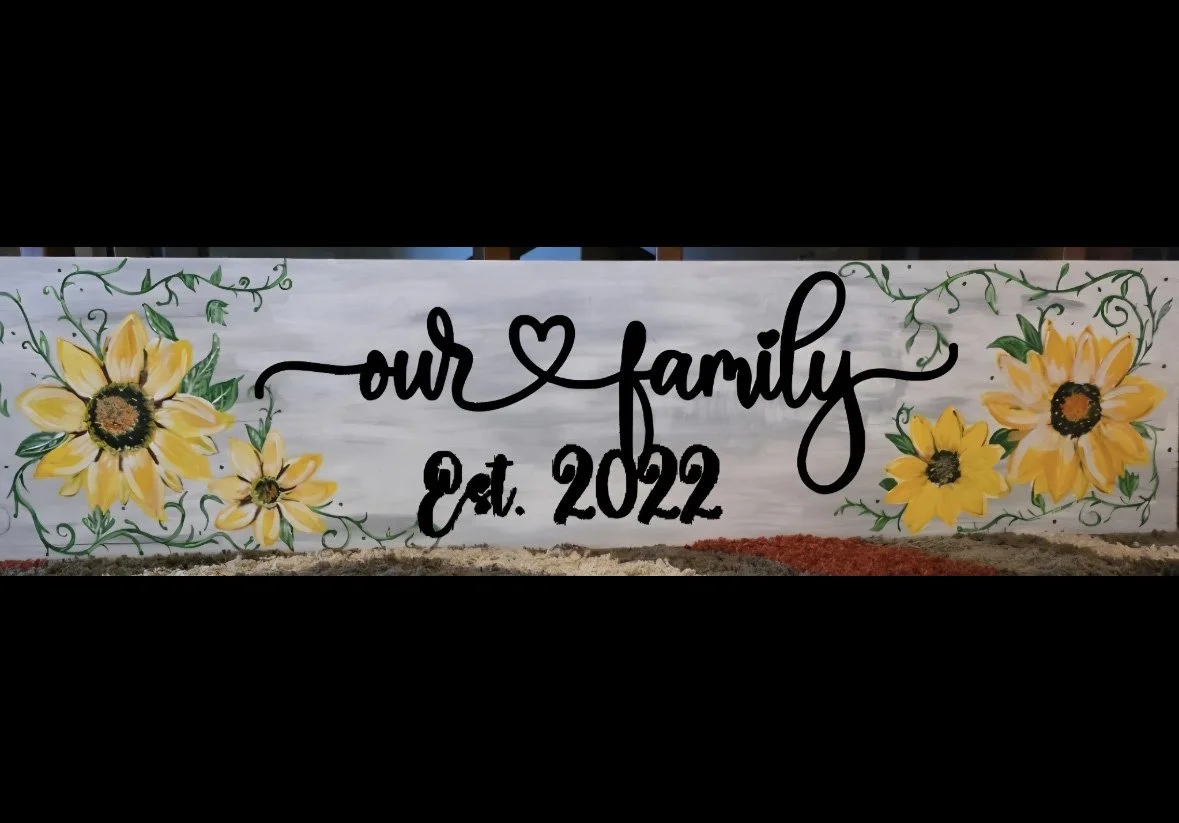 Wooden Sign Painting With Sunflowers