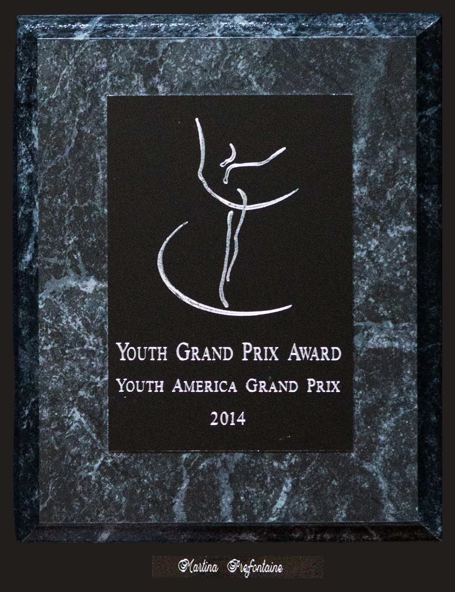 Prefontaine Ballet faculty achievement – Youth Grand Prix Award at Youth America Grand Prix 2014 for excellence in classical ballet.
