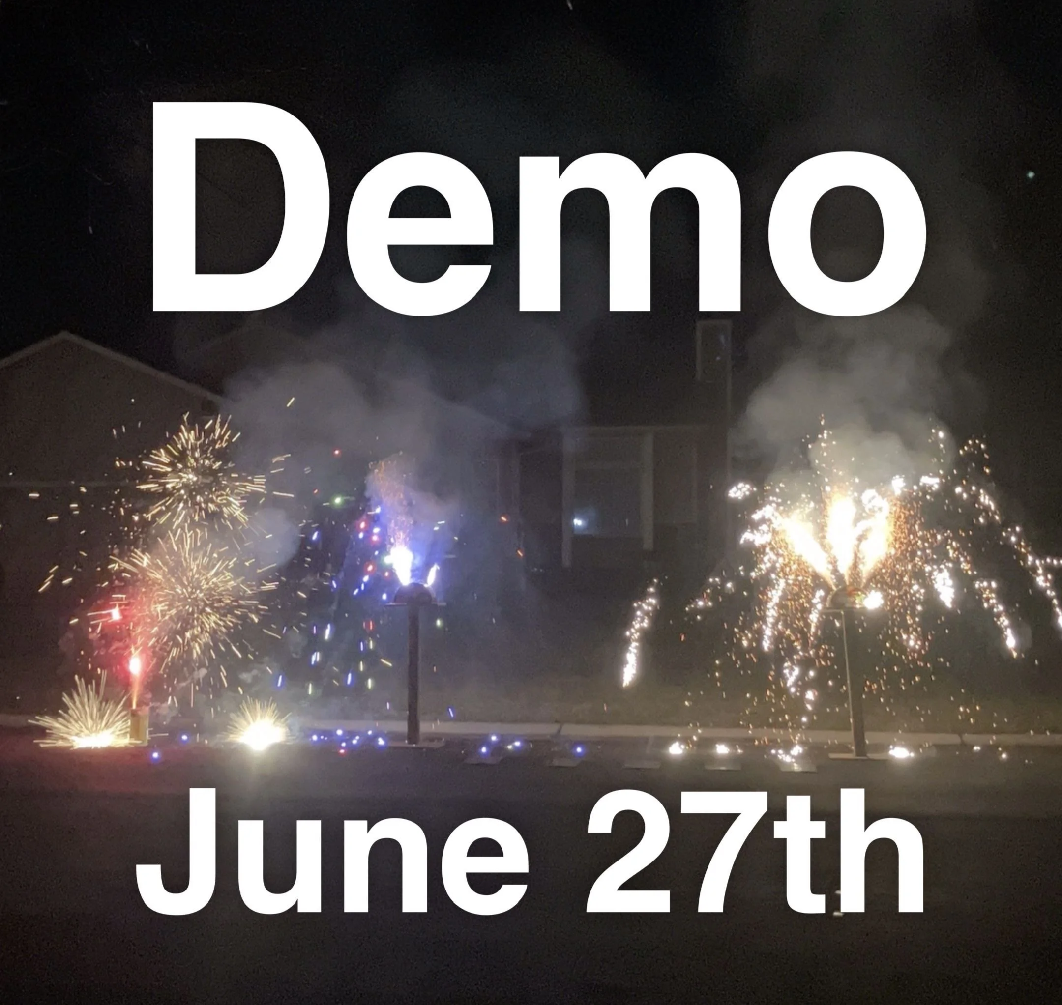 Fireworks display celebrating June 27th.