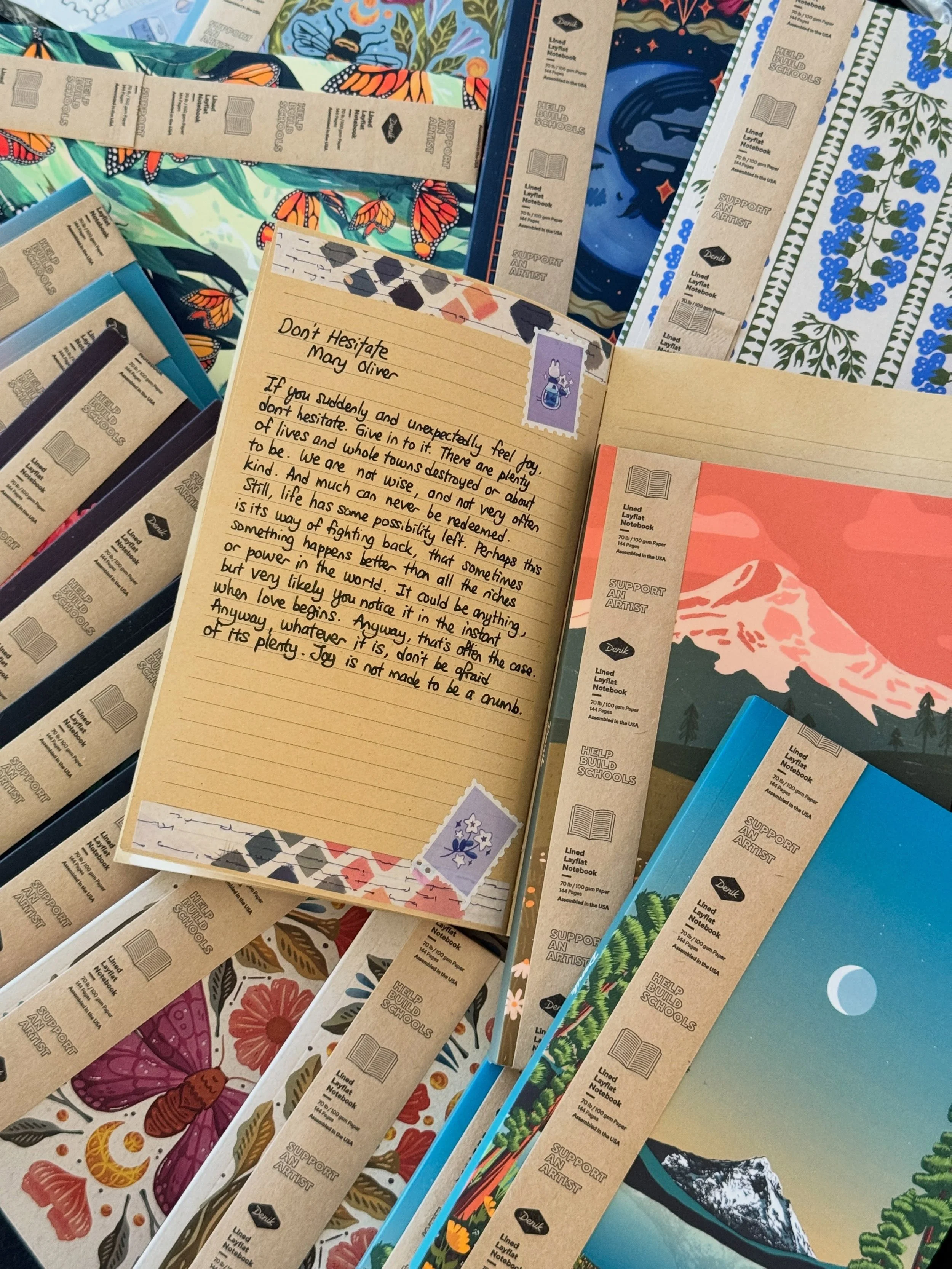 🌖 One of our store favorites: @shopdenik notebooks featuring covers that are designed by artists! We have many that are perfect for your reflective moods. 

These notebooks lay flat AND have amazing bleed-proof paper ready to take on markers and pen