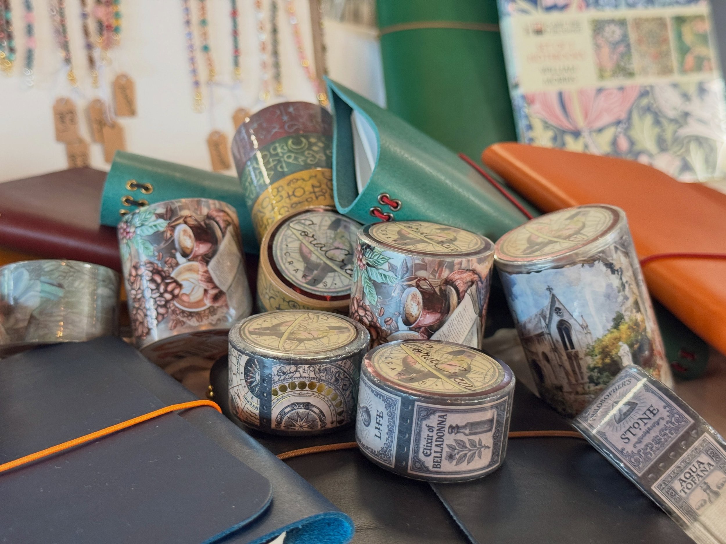 🕯️🔮 Come put a spell on your writing rituals, and teleport them to a different world with these @coracreacrafts washi tapes! We love elevating our journal pages so effortlessly with them 🖤

Join us this Saturday at the upcoming Mystic Market, host