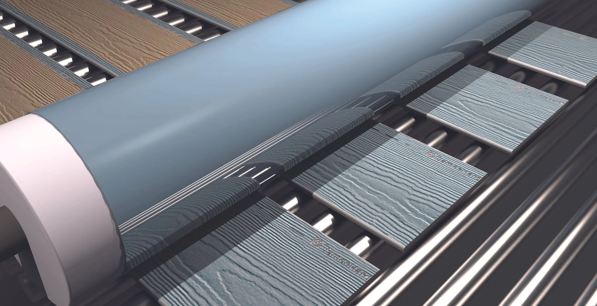 Factory-applied coating process used in ColorPlus Technology.