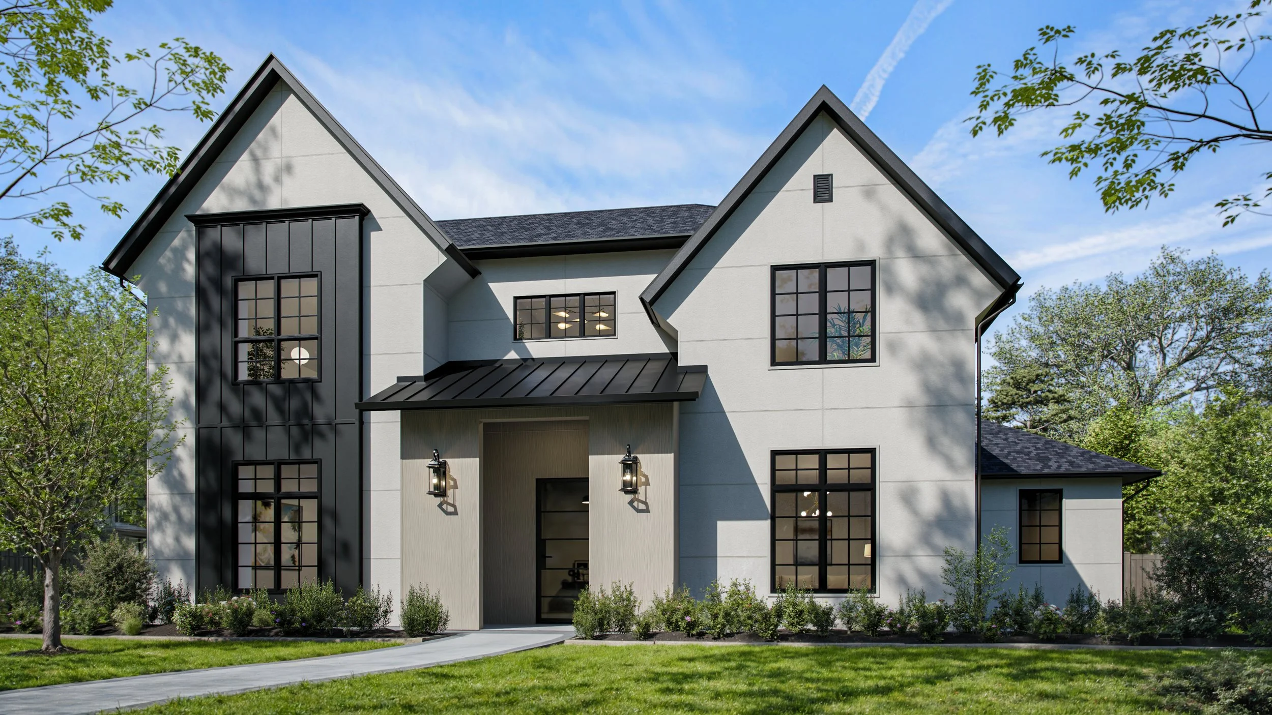 Contemporary home featuring Hardie Architectural Panel siding.