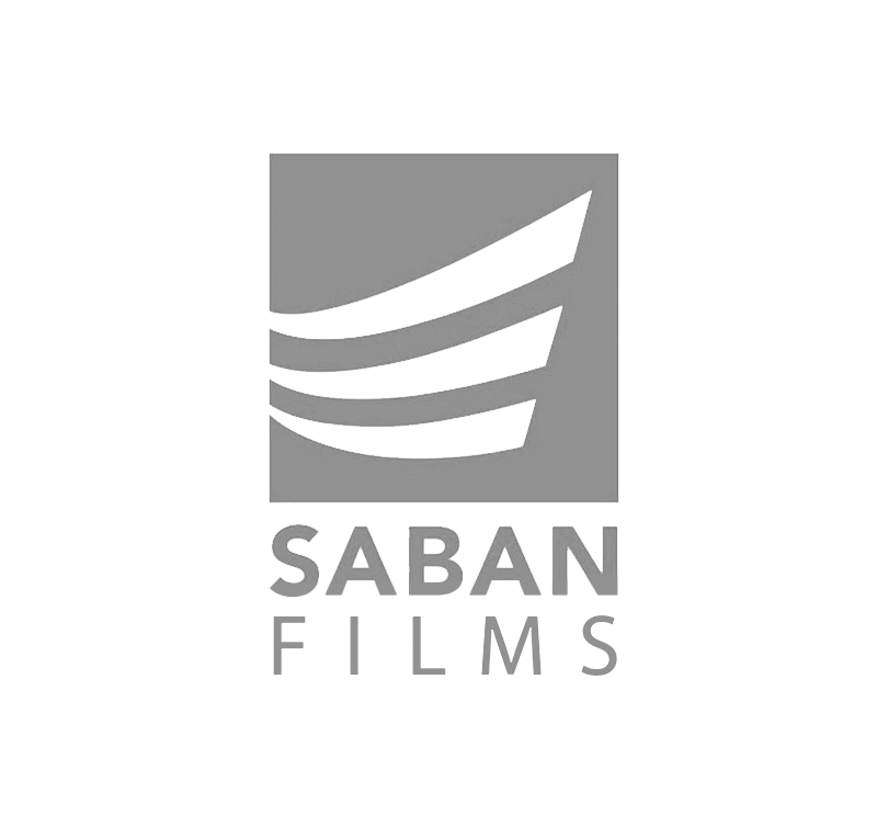 Gray and black logo of Saban Films with stylized 'S' in a square.