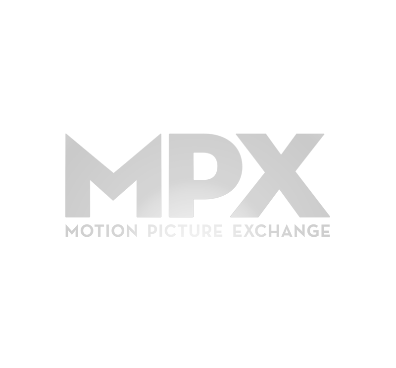 Logo of Motion Picture Exchange (MPX) with silver letters MPX and text underneath reading 'Motion Picture Exchange' on a black background.