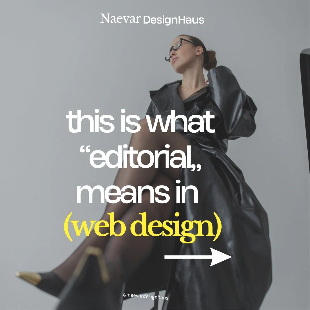 Editorial web design isn't about making your site look like a magazine. It's about creating a point of view. 

Strong typography. Intentional spacing. Thoughtful pacing. Imagery that feels curated instead of dropped in. 
The result? A website that fe