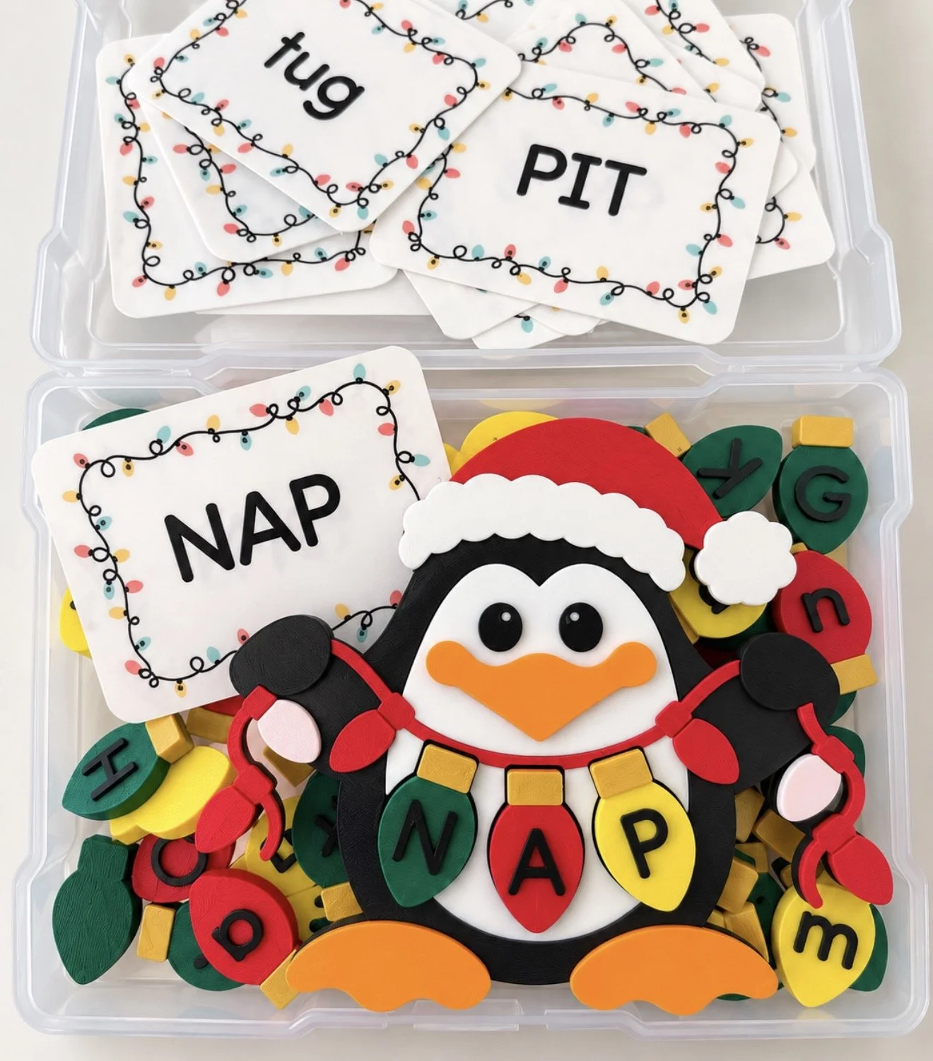Penguin CVC Word Building and Learning Activity