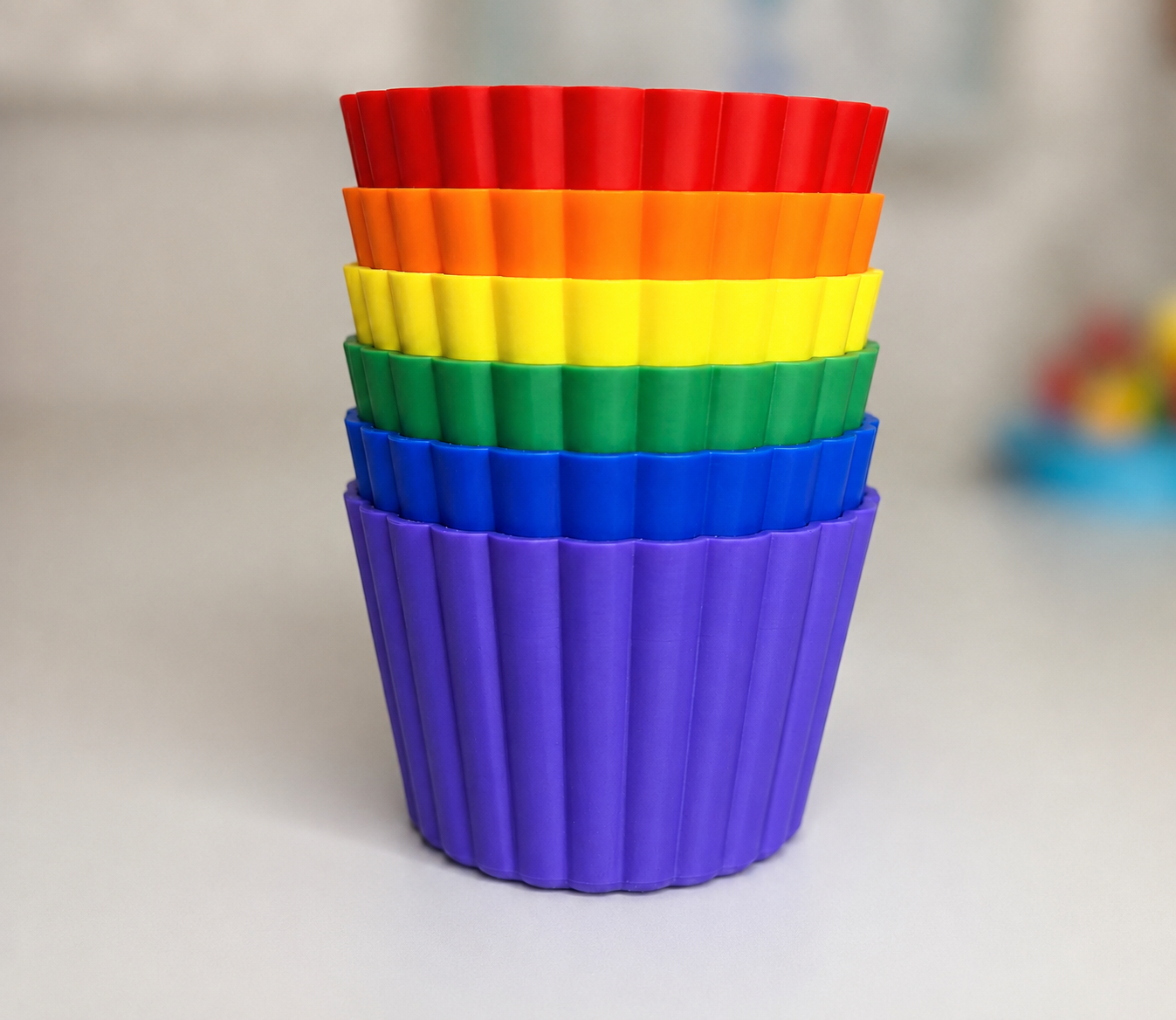 Rainbow Sorting Cups (Set of 6)