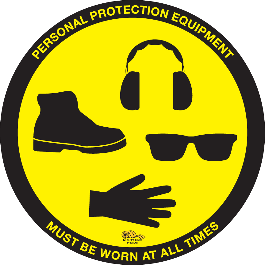 PPE Required, Mighty Line Floor Sign, Industrial Strength