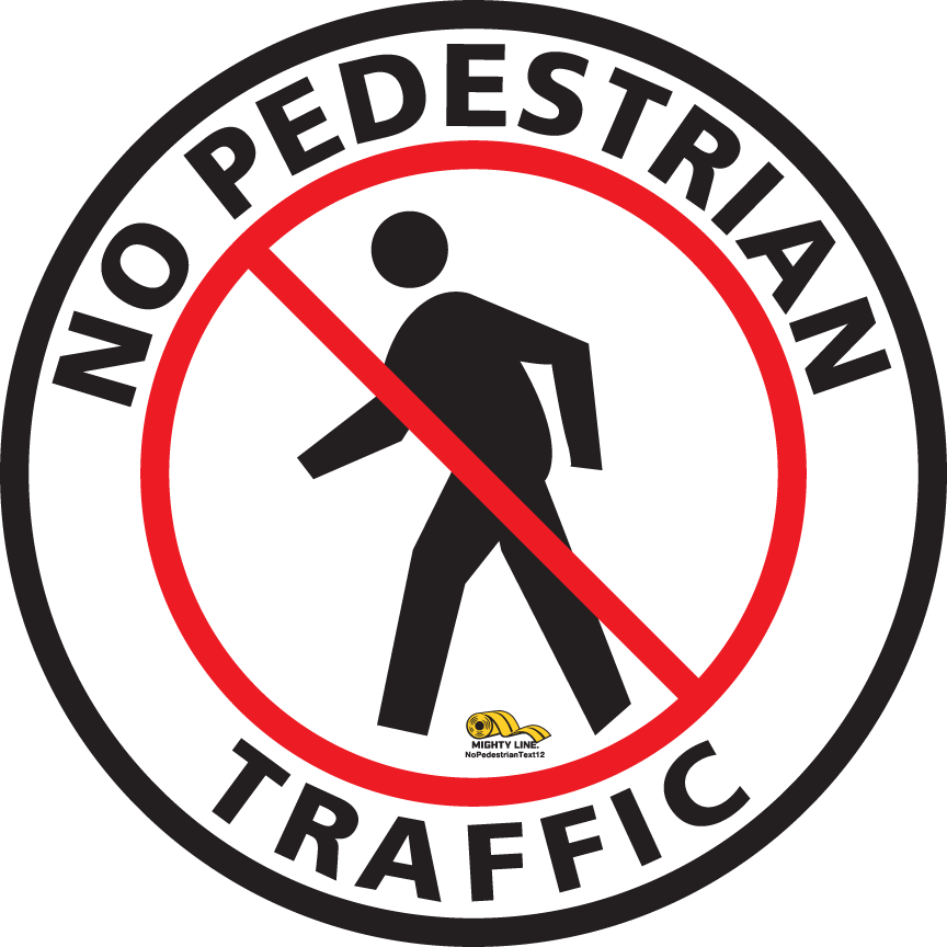 No Pedestrian Text Floor Sign - Floor Marking Sign