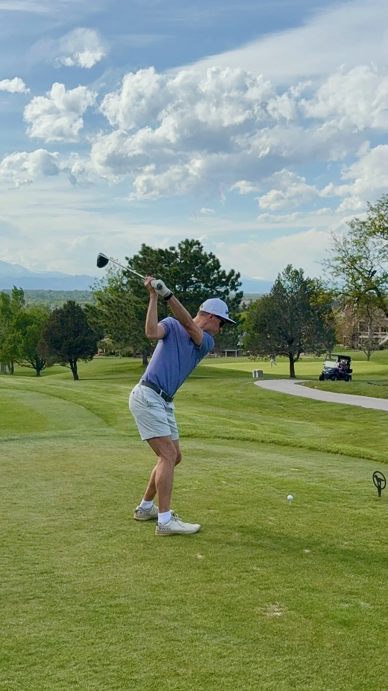 Ron Harder hitting a tee shot at The Ranch Country Club golf course in Westminster, Colorado