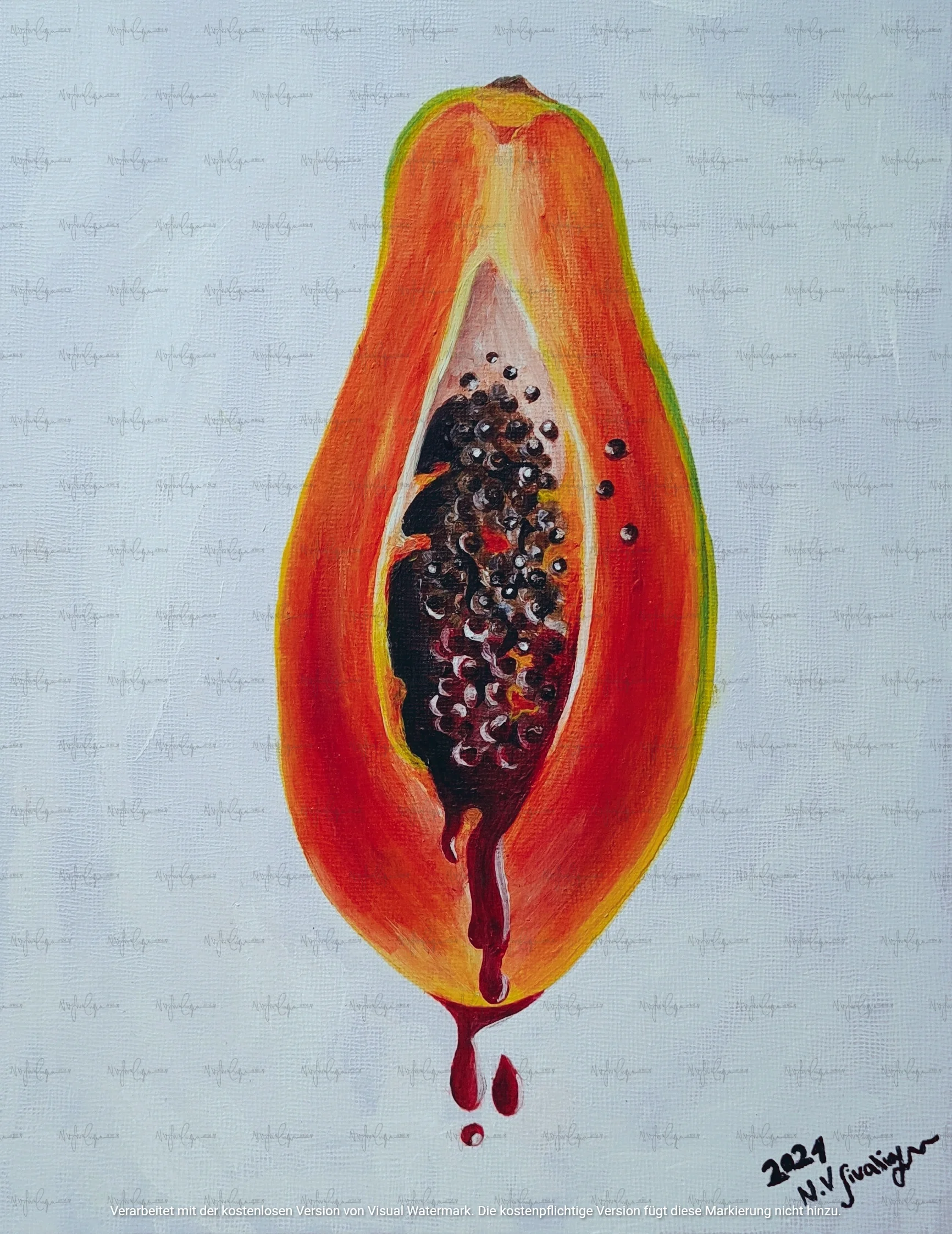 papaya vulva (Kunstdruck)