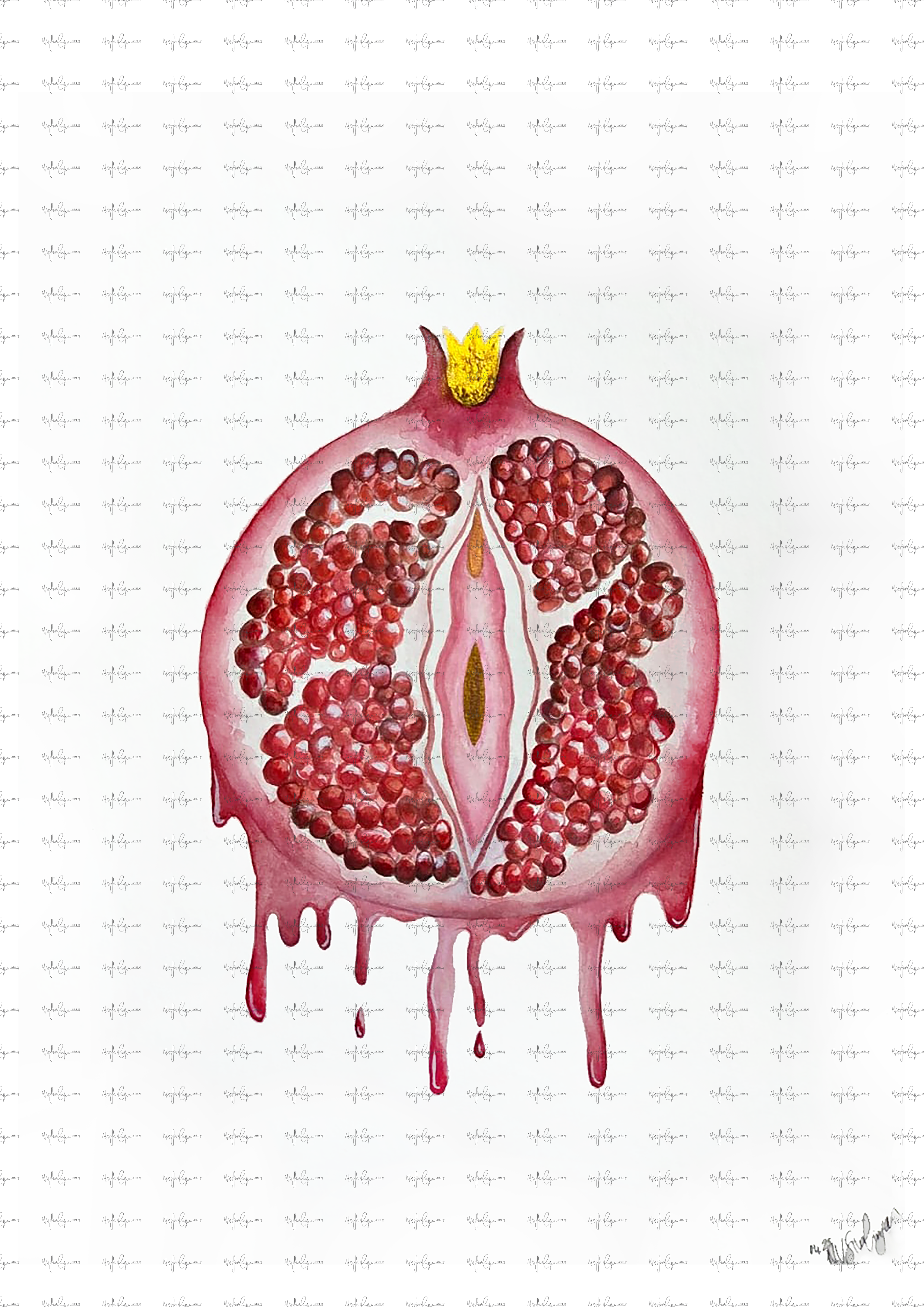 granatapfel vulva (Kunstdruck)