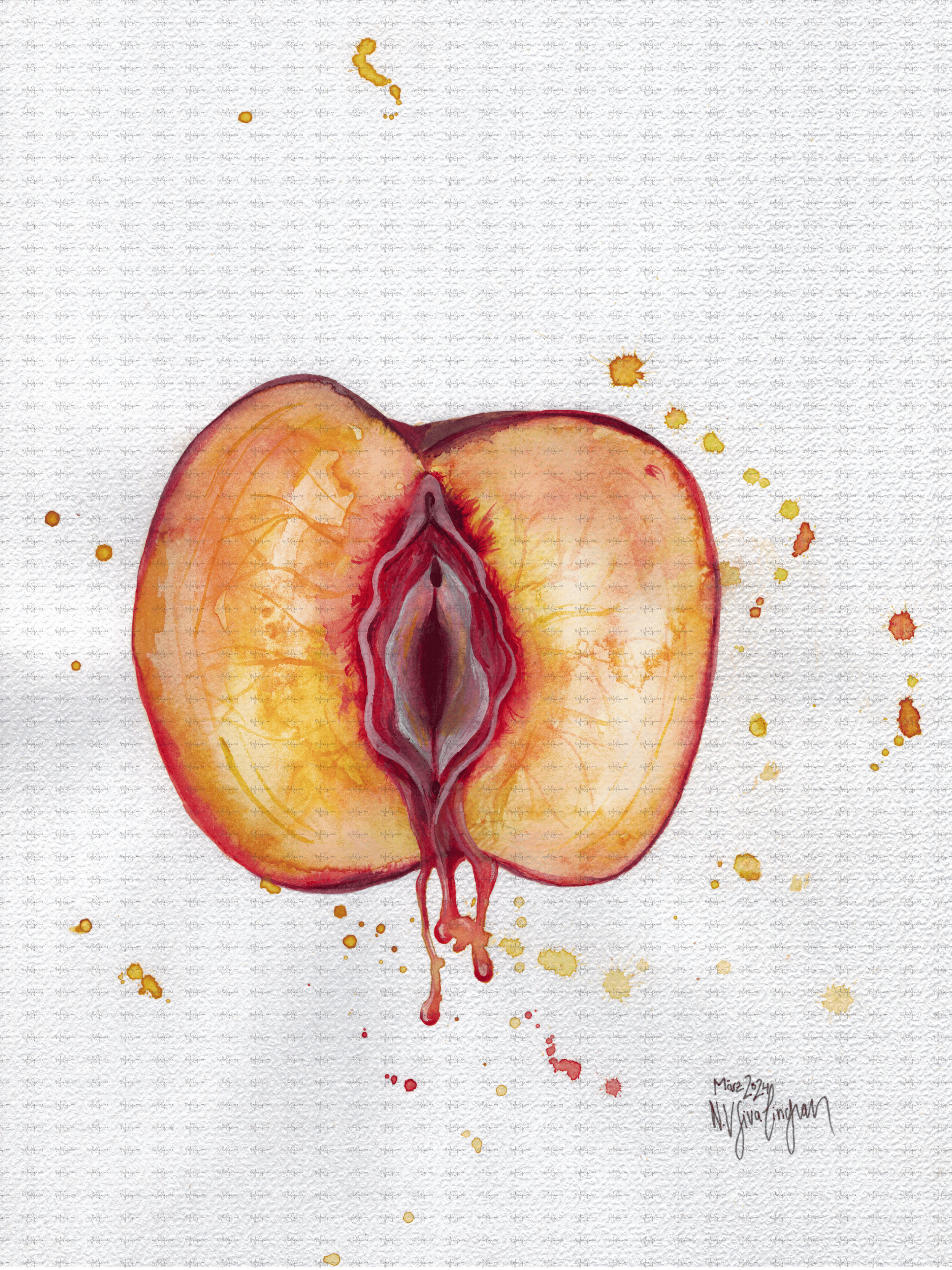peach vulva (Kunstdruck)