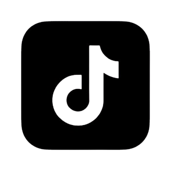 TikTok logo in black on a dark background.
