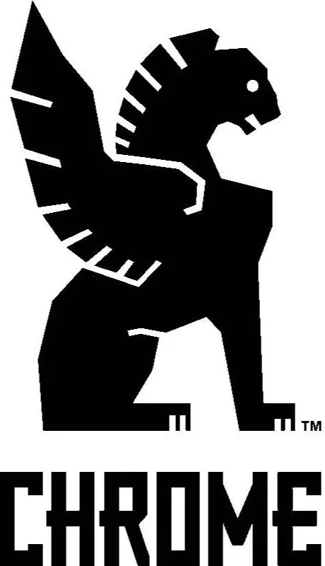 Black and white logo of a stylized lion with a segmented mane and body, with the word 'CHROME' beneath it.