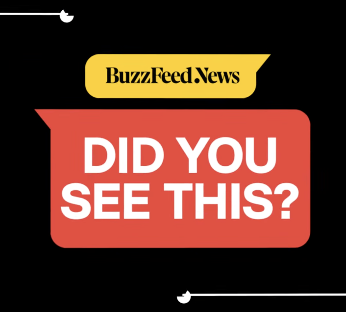 BuzzFeed News logo above a red speech bubble with white text saying "Did you see this?" on a black background.
