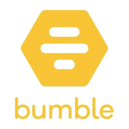 The Bumble logo featuring a stylized yellow honeycomb with a white lowercase "b" and the word "bumble" underneath in yellow text.