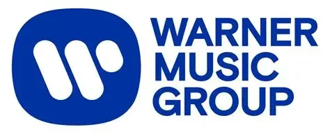 Warner Music Group logo with a blue background and white text.