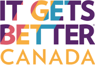 Colorful text reading 'It Gets Better Canada'.